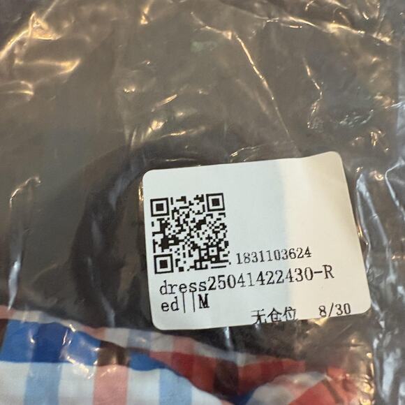 Plaid Gingham Shirt Dress Women Medium Red Blue Puff Sleeve Game Day Button Down - Picture 12 of 13